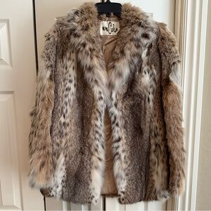 🔥 VINTAGE natural cat lynx fur coat